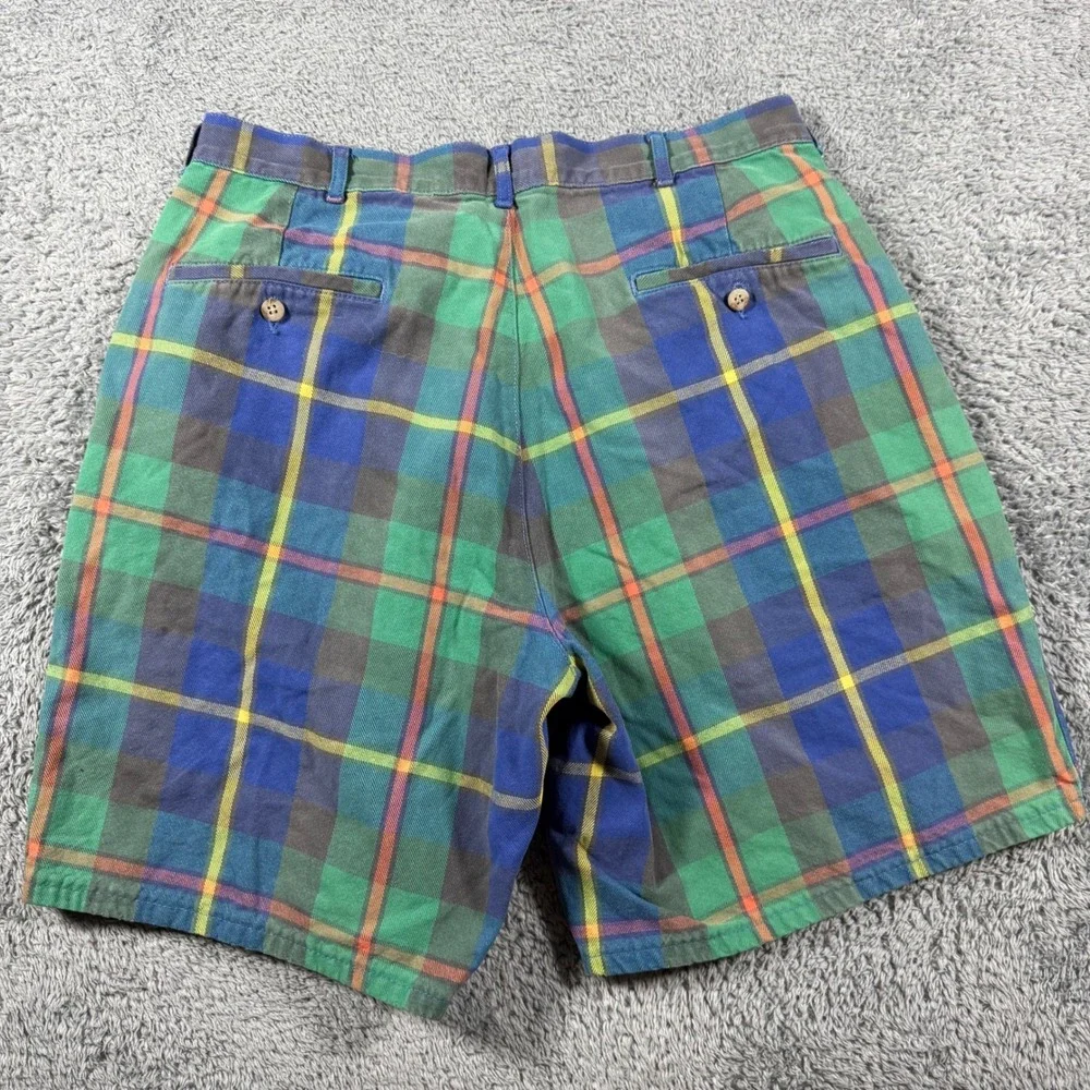 VTG Polo Ralph Lauren Double Pleated Shorts Mens 34 MultiColor Tyler USA Made